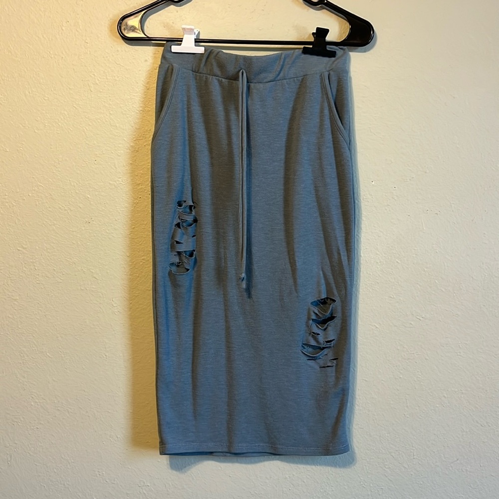 Blue Midi Skirt